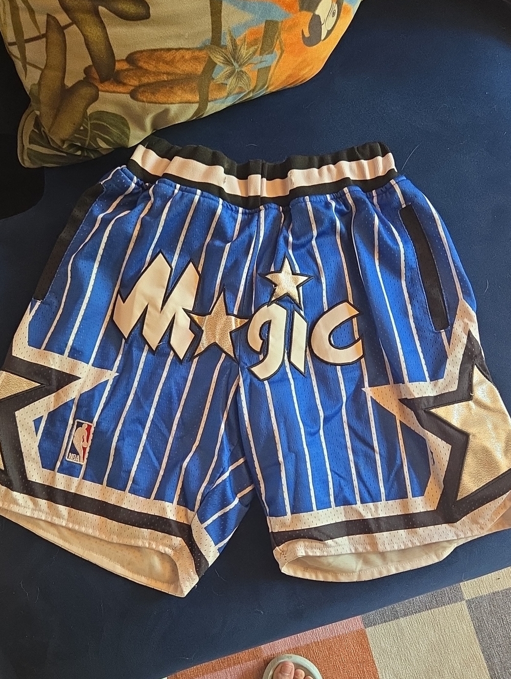 Just Don Orlando Magic Royal Blue Pinstripe Basketball Shorts